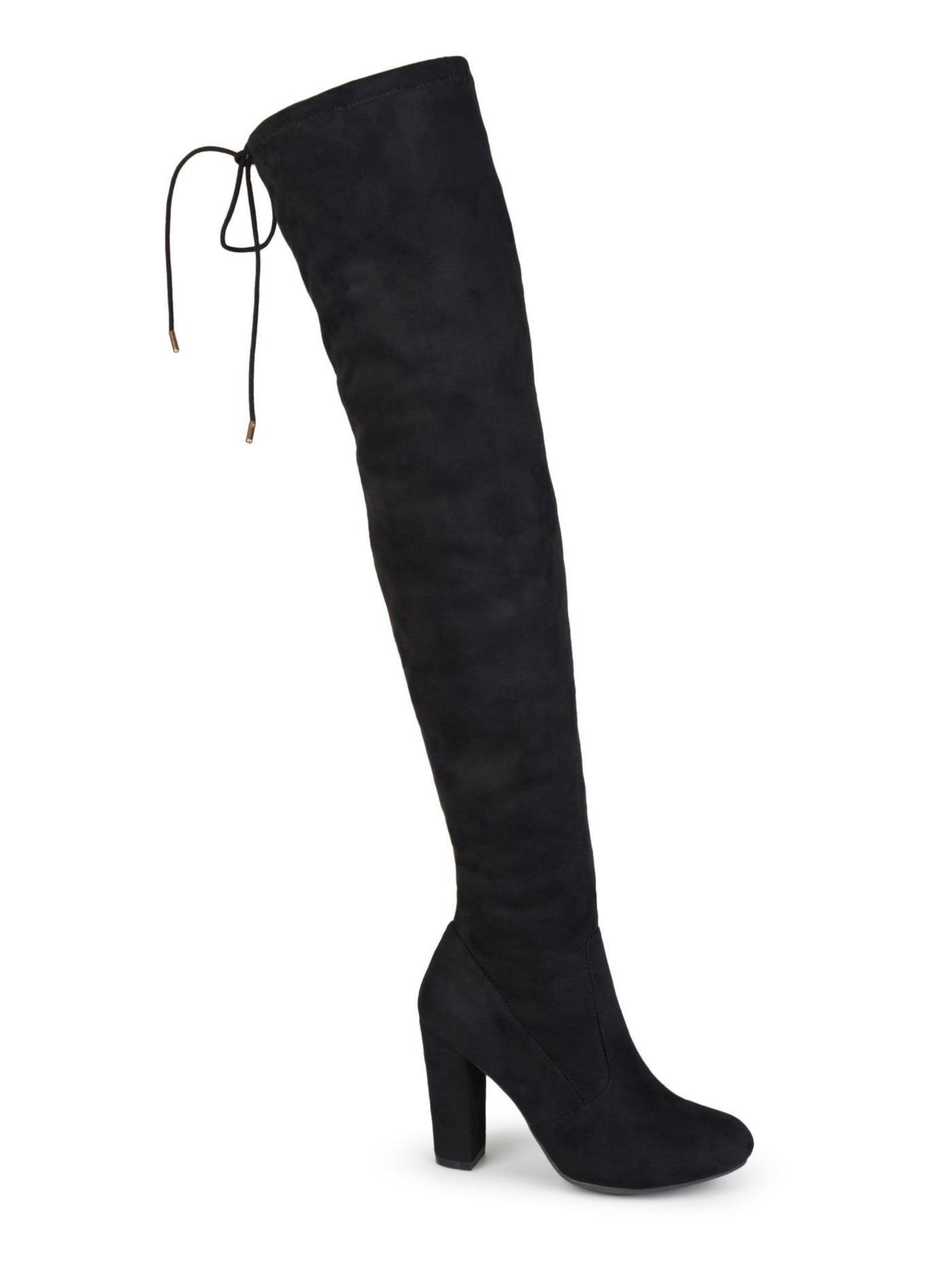 JOURNEE COLLECTION Womens Black Adjustable Tie Maya Round Toe Block Heel Zip-Up Dress Boots 10
