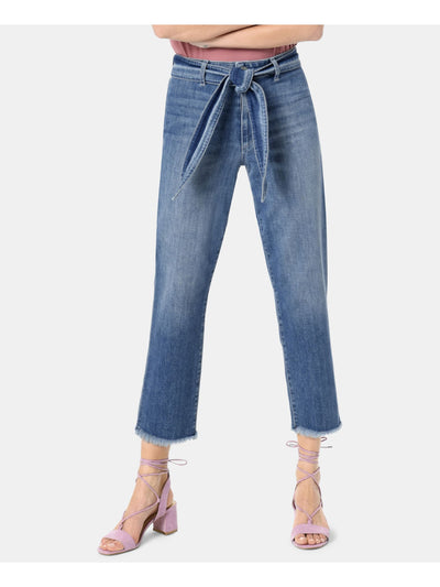 JOE'S Womens Blue Belted Zippered Straight leg Jeans 26 Waist