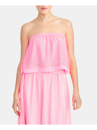 RACHEL ROY Womens Pink Sleeveless Strapless Crop Top XS