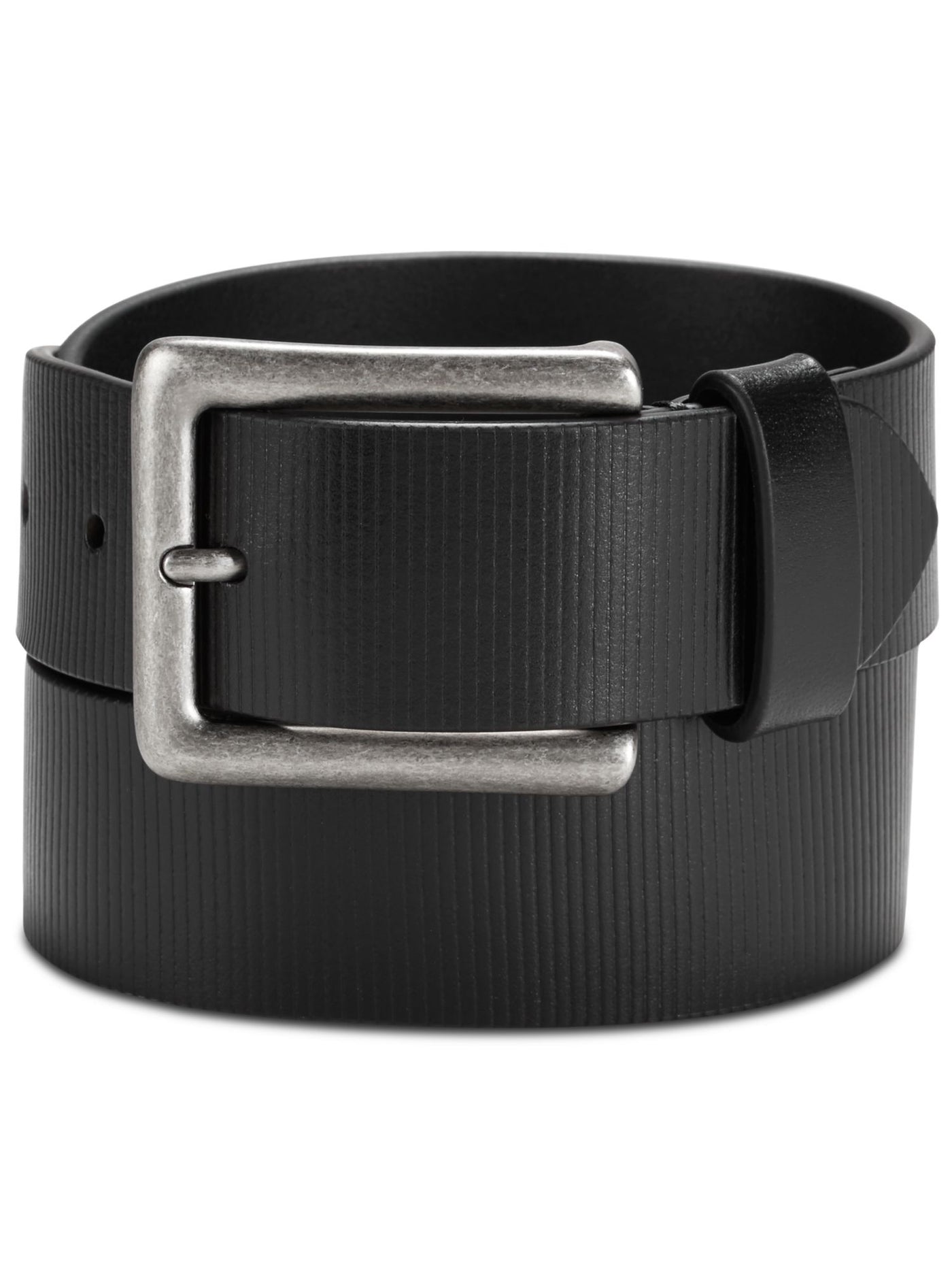 CALVIN KLEIN Mens Black Textured Leather Casual Belt 30