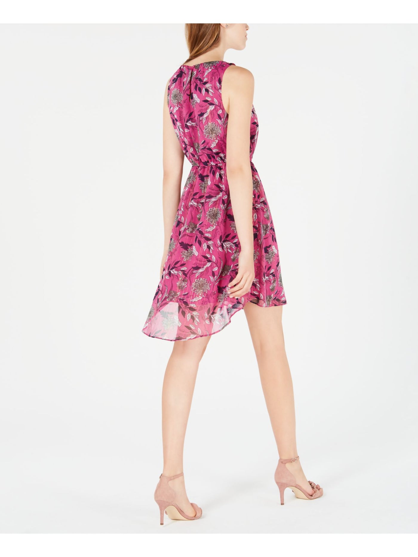 MAISON JULES Womens Pink Floral Sleeveless Halter Mini Sheath Dress XXS