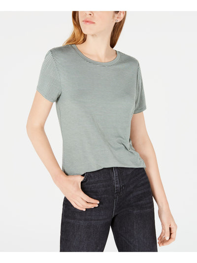 MAISON JULES Womens Green Printed Short Sleeve Top Size: XXS