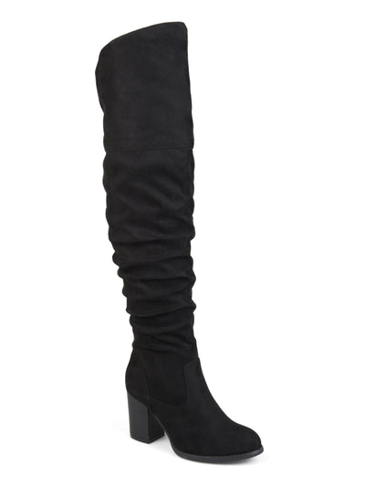 JOURNEE COLLECTION Womens Black Comfort Kaison Round Toe Block Heel Heeled Boots 11 M