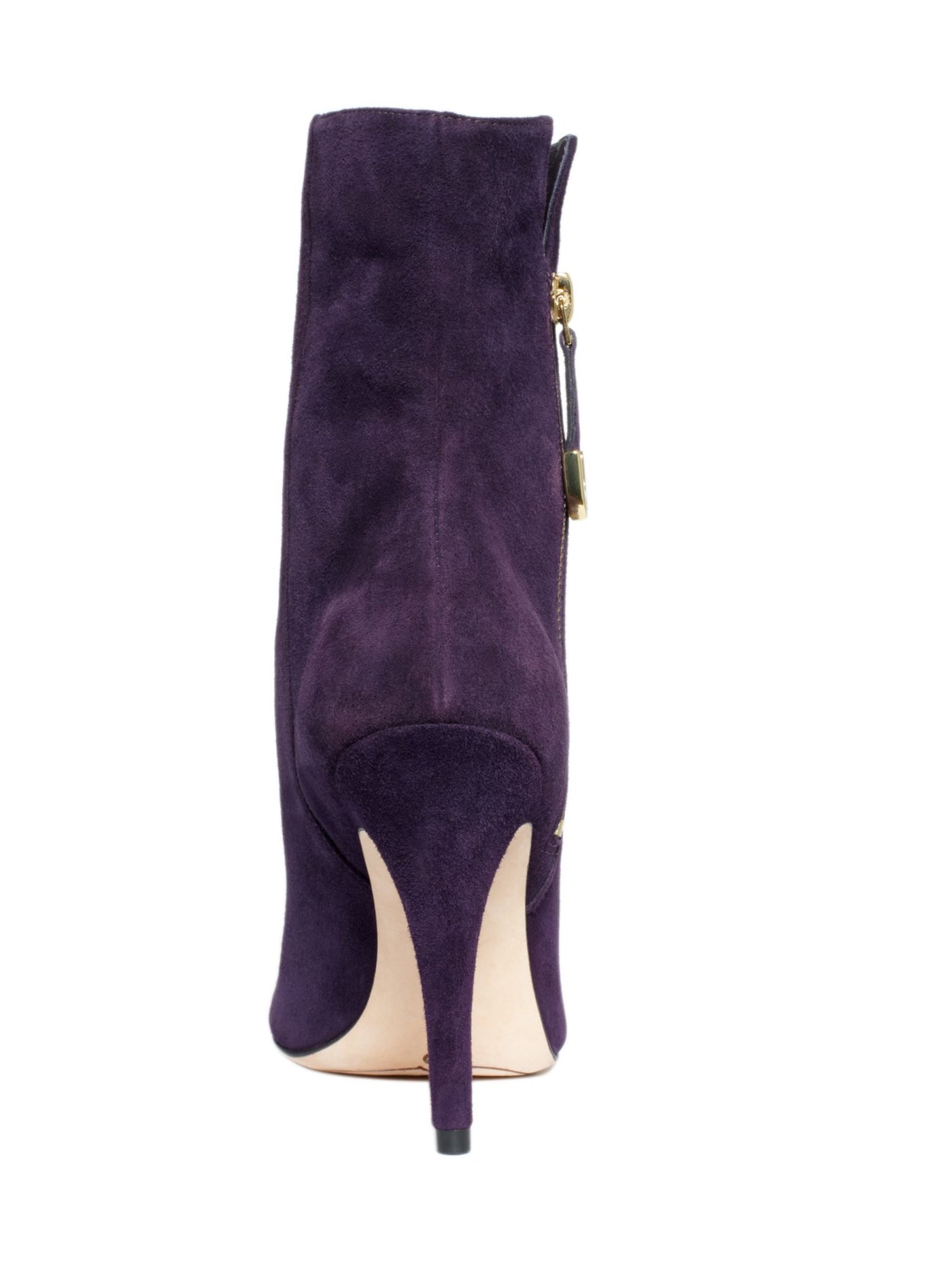 JOAN & DAVID Womens Purple Padded Ulina Round Toe Stiletto Zip-Up Leather Dress Booties 5.5 M