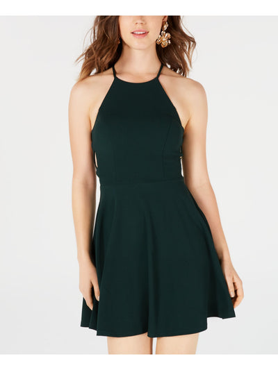 B DARLIN Womens Green Sleeveless Halter Mini Party Fit + Flare Dress 5\6