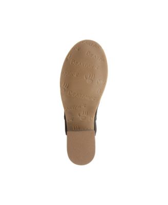 BEAR PAW Womens Beige Perforated Cushioned Water Resistant Slip Resistant Verona Round Toe Block Heel Slip On Slingback Sandal