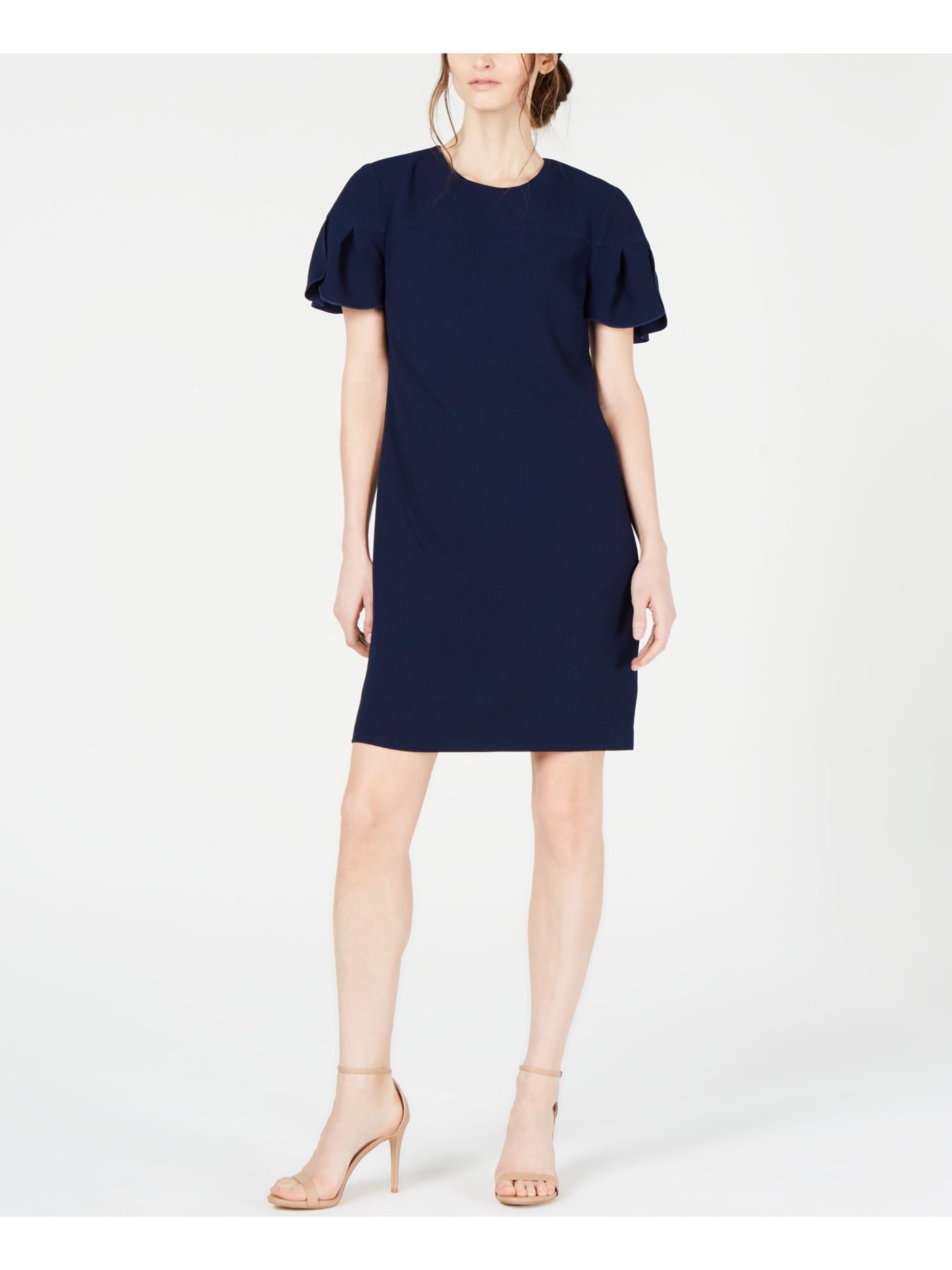 TRINA TURK Womens Crew Neck Above The Knee Party Shift Dress