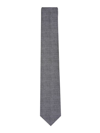 ALFANI Mens Slate Abstract Tonal Crosshatch Silk Slim Neck Tie