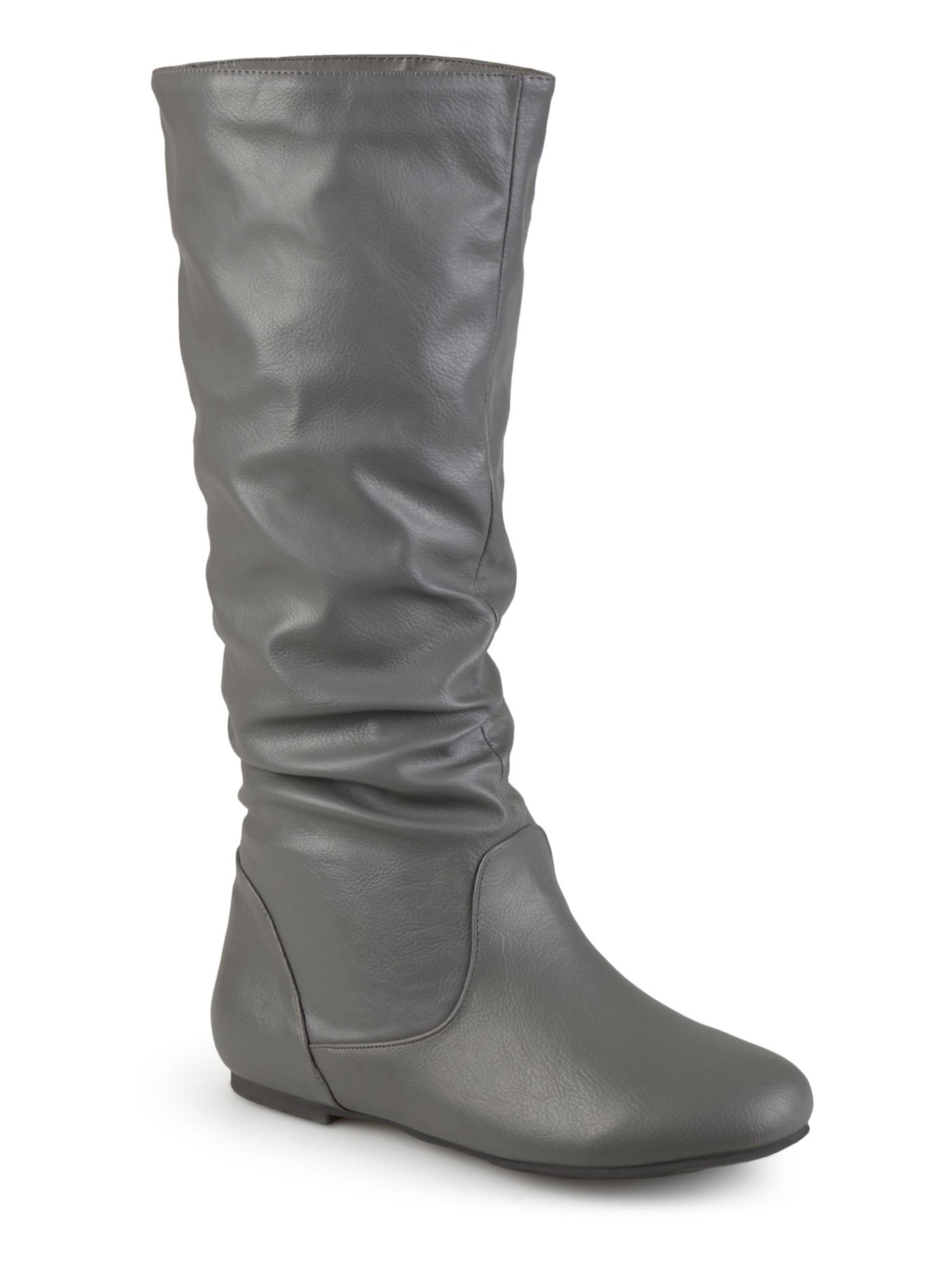 JOURNEE COLLECTION Womens Gray Slouchy Padded Jayne Round Toe Riding Boot 6.5