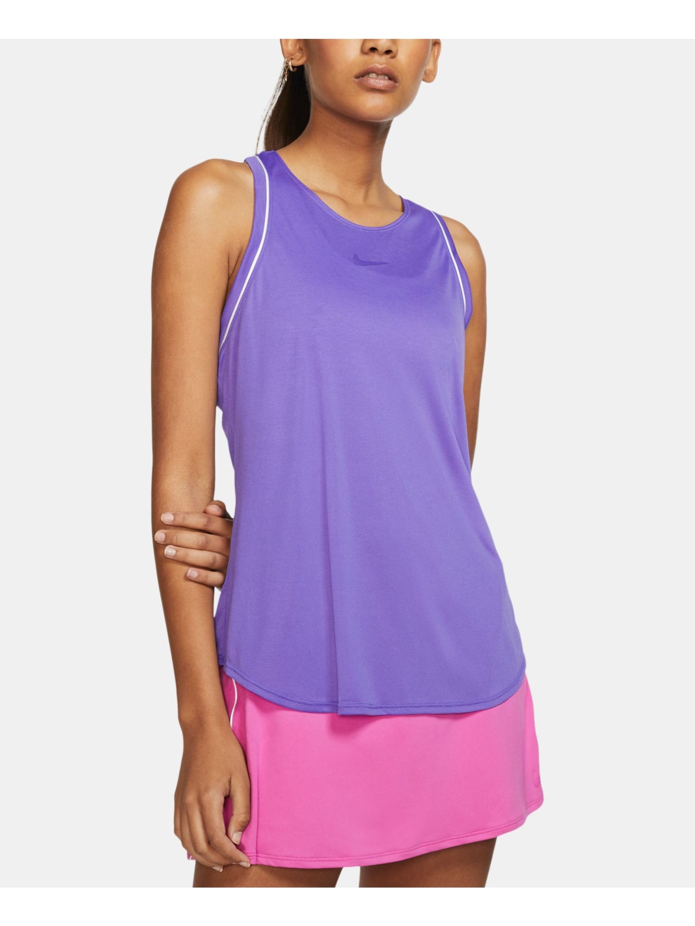 NIKE Womens Purple Sleeveless Jewel Neck Tank Top Size: M