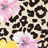 ALMOST FAMOUS Womens Beige Floral Asymmetrical Animal Print Spaghetti Strap V Neck Short Formal Wrap Dress