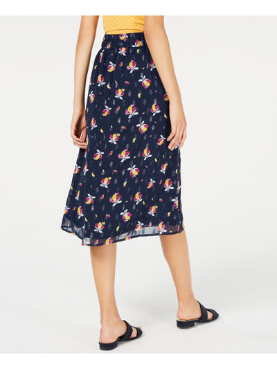 MAISON JULES Womens Navy Floral Midi Skirt 14