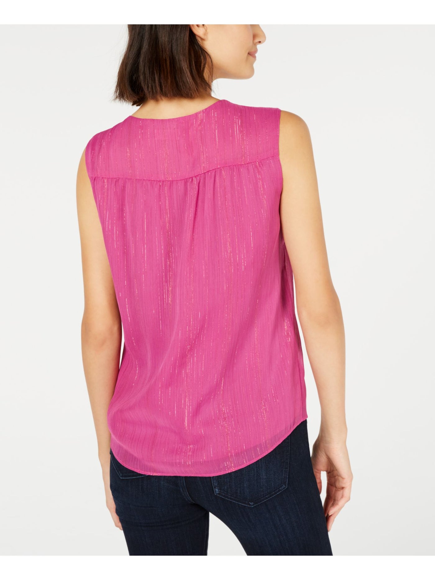 MAISON JULES Womens Sleeveless V Neck Blouse