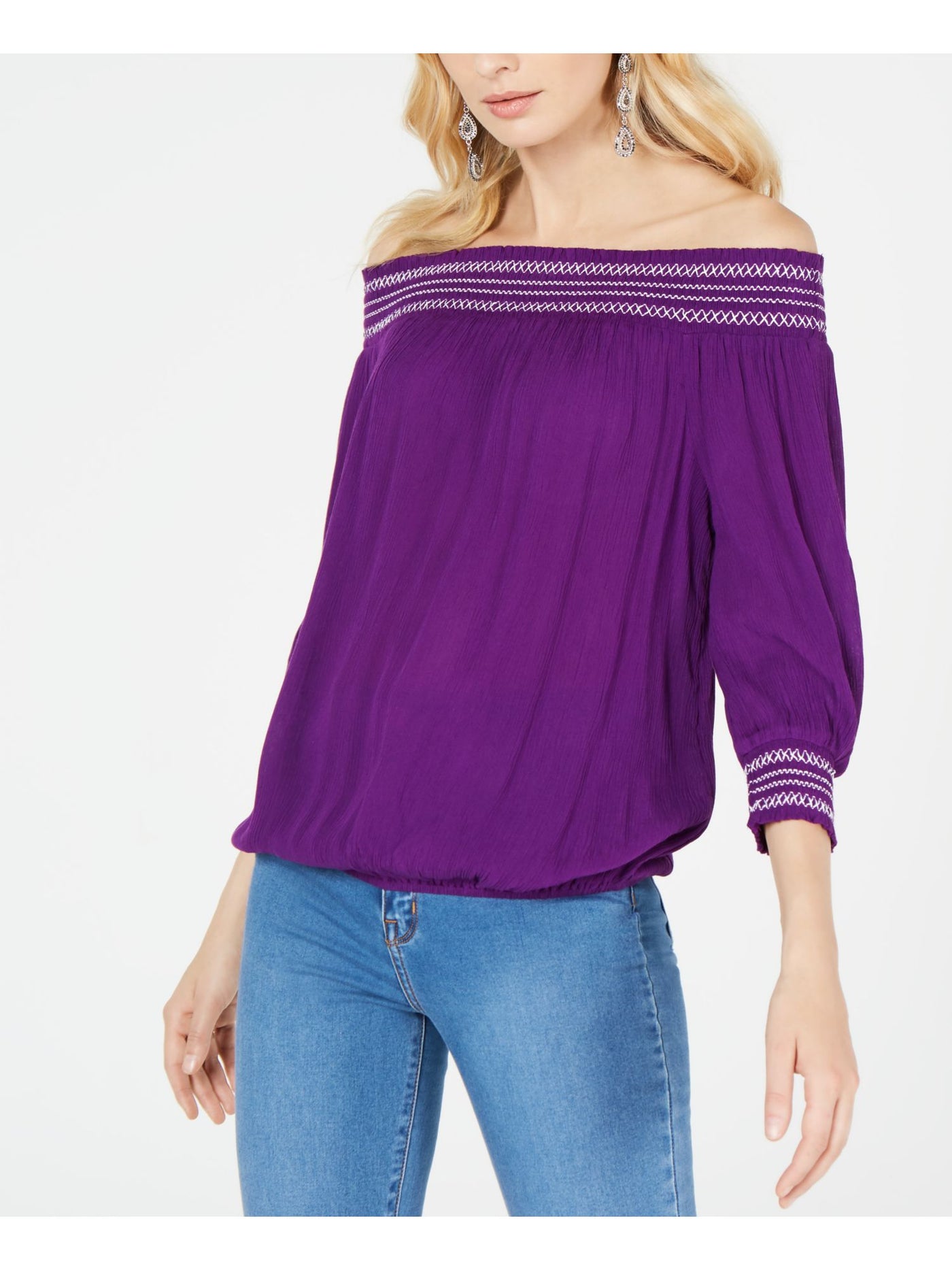 INC Womens Long Sleeve Off Shoulder Top