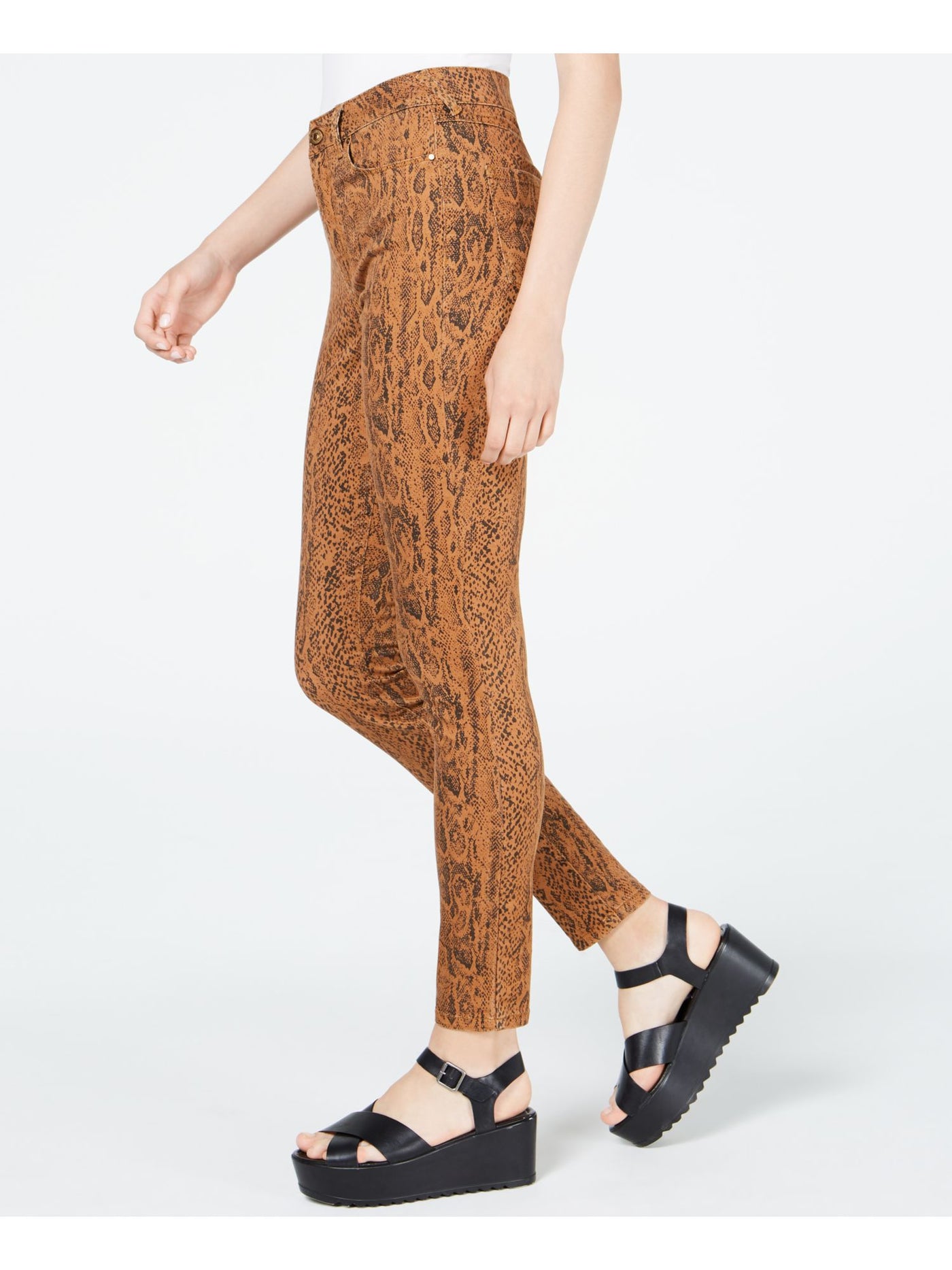 4 WHAT ITS WORTH Womens Brown Printed Pants Size: 0