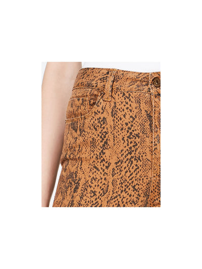 4 WHAT ITS WORTH Womens Brown Printed Pants