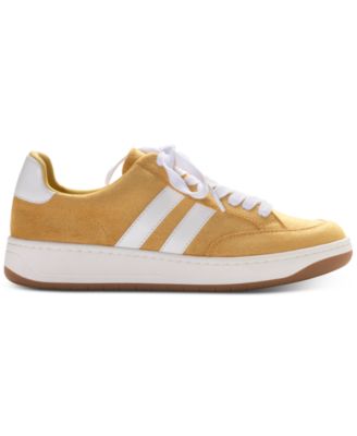 AMERICAN RAG Womens Yellow Striped Cushioned Comfort Shaley Round Toe Lace-Up Athletic Sneakers Shoes M