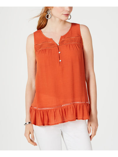 STYLE & COMPANY Womens Ruffled Sleeveless Top