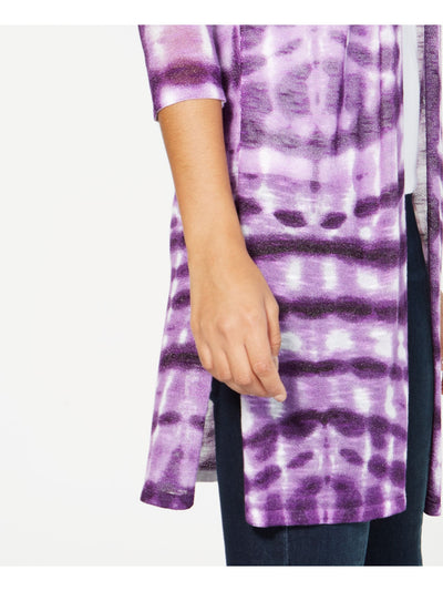 INC Womens Purple Tie Dye Open Cardigan Sweater Size: 3