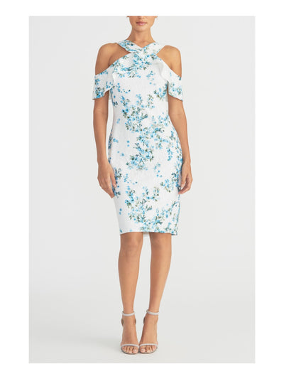 RACHEL ROY Womens White Floral Above The Knee Sheath Party Dress Size: 0