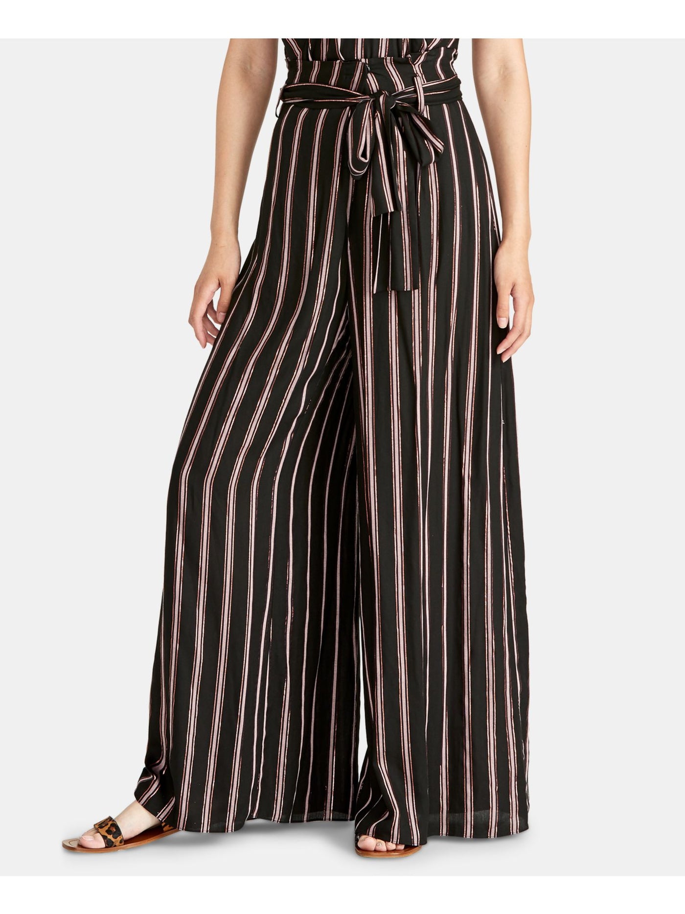 RACHEL RACHEL ROY Womens Black Belted Striped Pants 8
