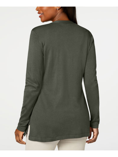 KAREN SCOTT Womens Gray Heather Long Sleeve V Neck Sweater XL
