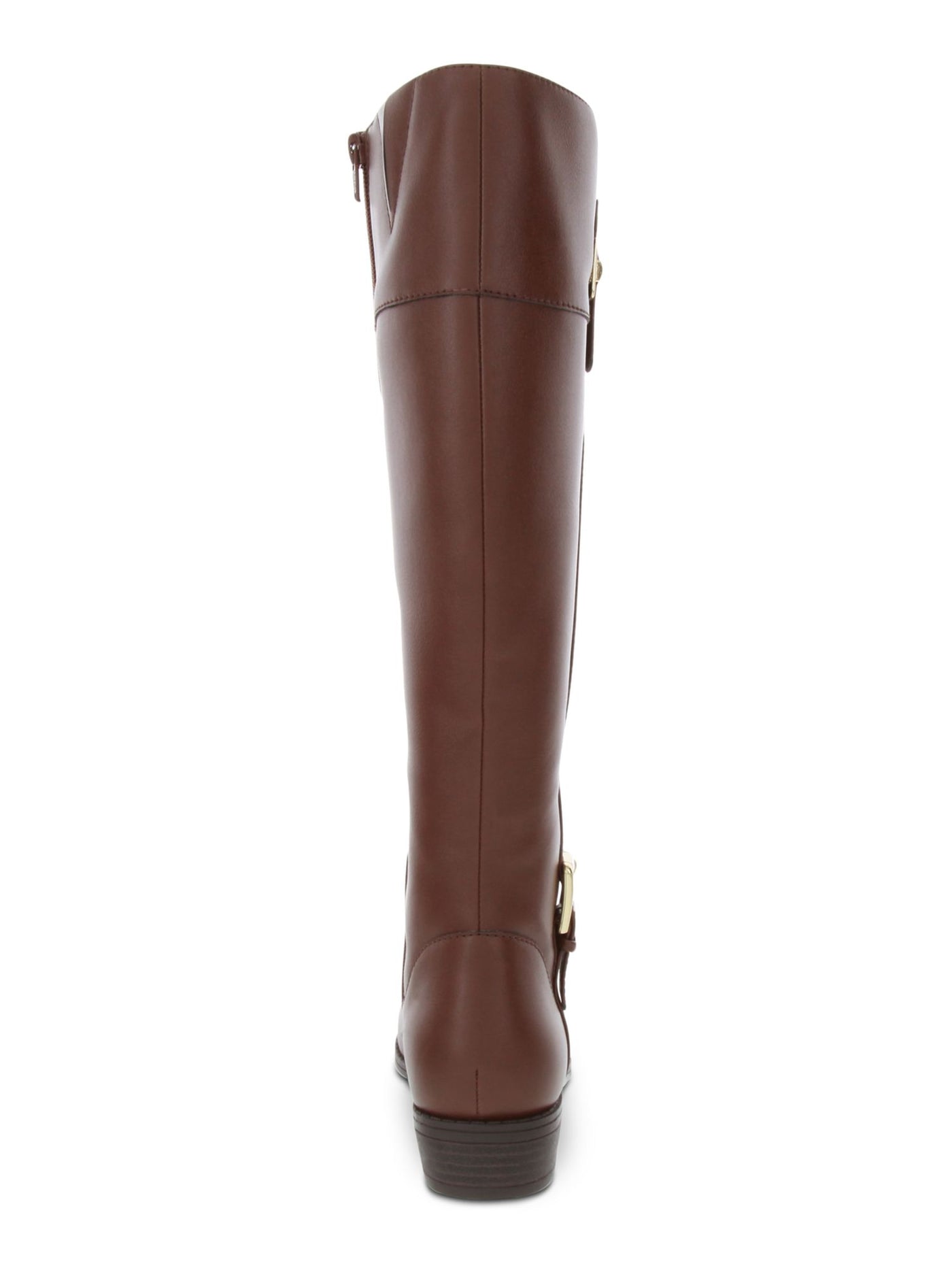 KAREN SCOTT Womens Brown Studded Hardware Cushioned Buckle Accent Deliee2 Round Toe Block Heel Zip-Up Riding Boot 8 W WC