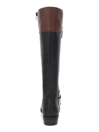 KAREN SCOTT Womens Black Goring Buckle Accent Comfort Deliee2 Round Toe Block Heel Zip-Up Riding Boot 10.5 M