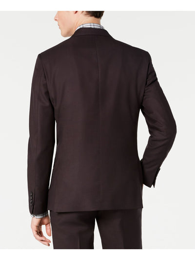 DKNY Mens Burgundy Regular Fit Suit Separate Blazer Jacket 42R