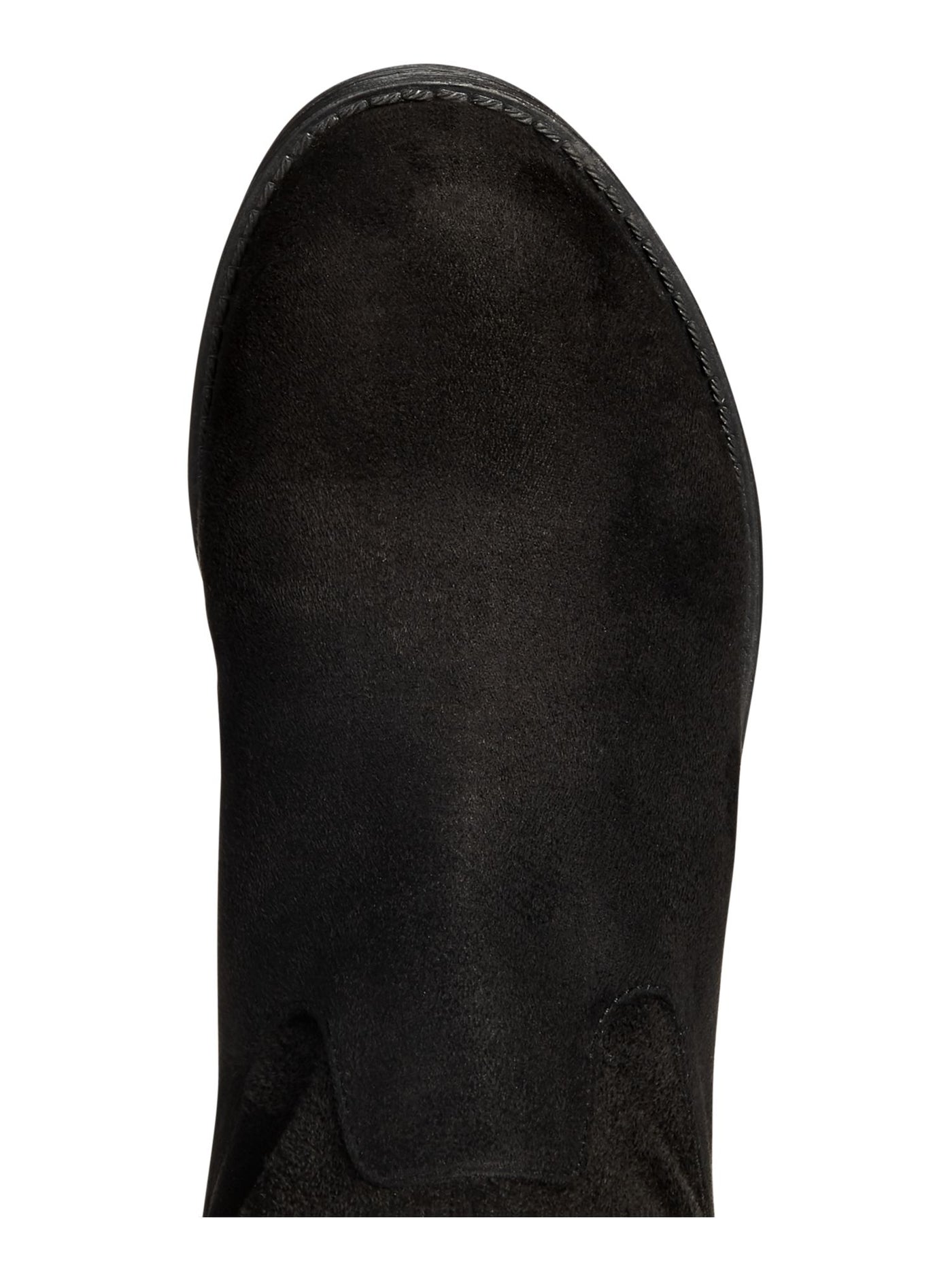 ZIGI SOHO Womens Black Hardware Detail Strap At Upper Cushioned Onley Round Toe Block Heel Riding Boot 6.5 M