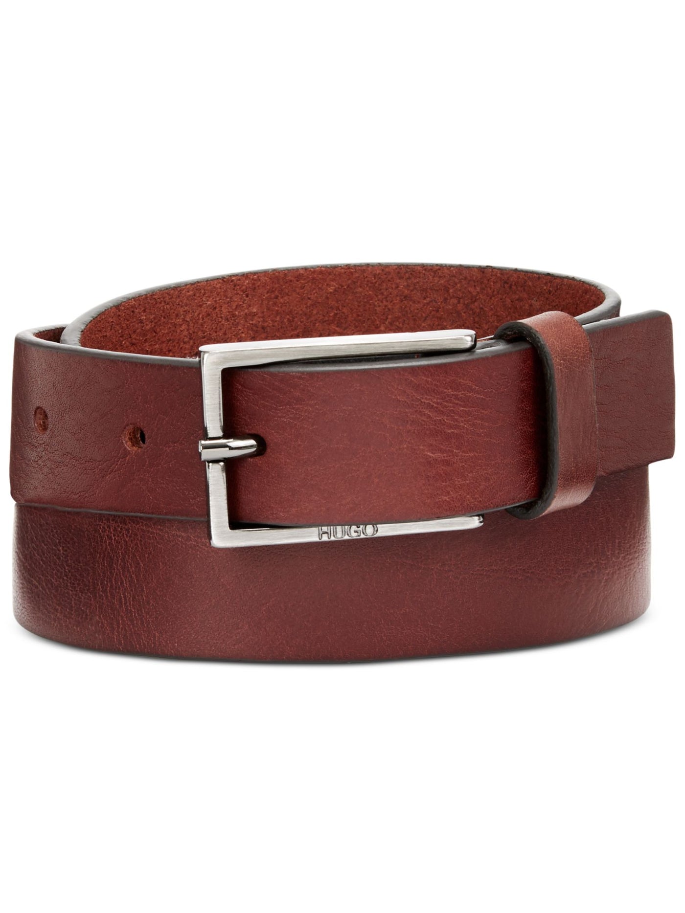 HUGO BOSS Mens Brown Leather Casual Belt 38