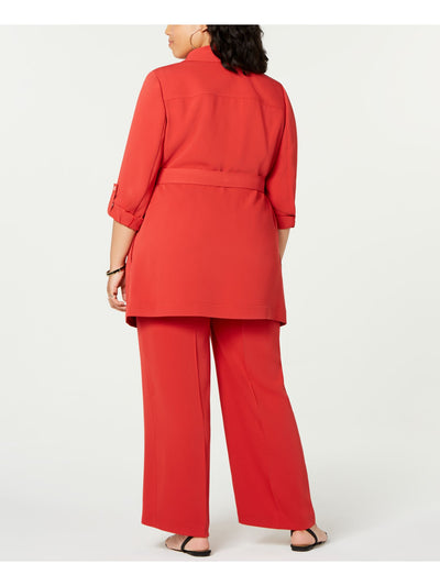 BAR III Womens Red Wear To Work Wrap Jacket Plus 2X
