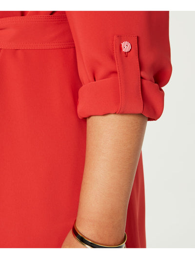 BAR III Womens Red Wear To Work Wrap Jacket Plus 3X