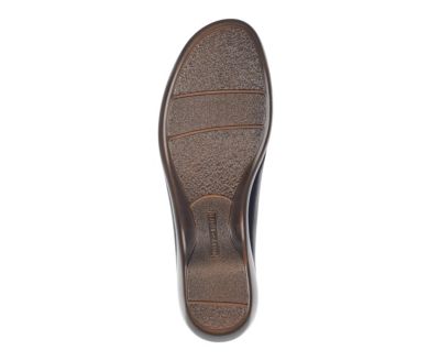 EASY SPIRIT Womens Black Perforated Clog Removable Insole Arch Support Cushioned Dusk Round Toe Slip On Leather Heeled Mules Shoes M