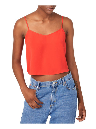 FRENCH CONNECTION Womens Spaghetti Strap V Neck Crop Top