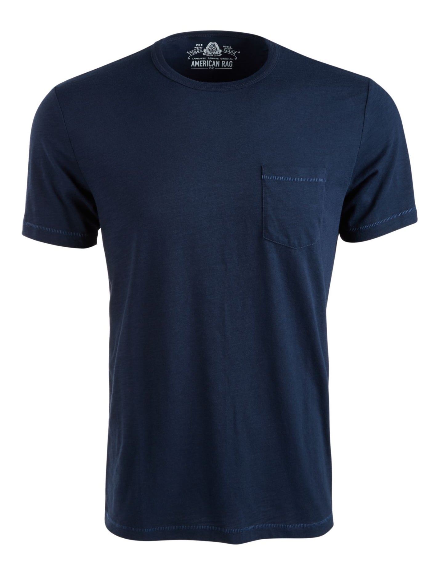 AMERICAN RAG Mens Navy Short Sleeve Classic Fit Cotton Blend T-Shirt XL