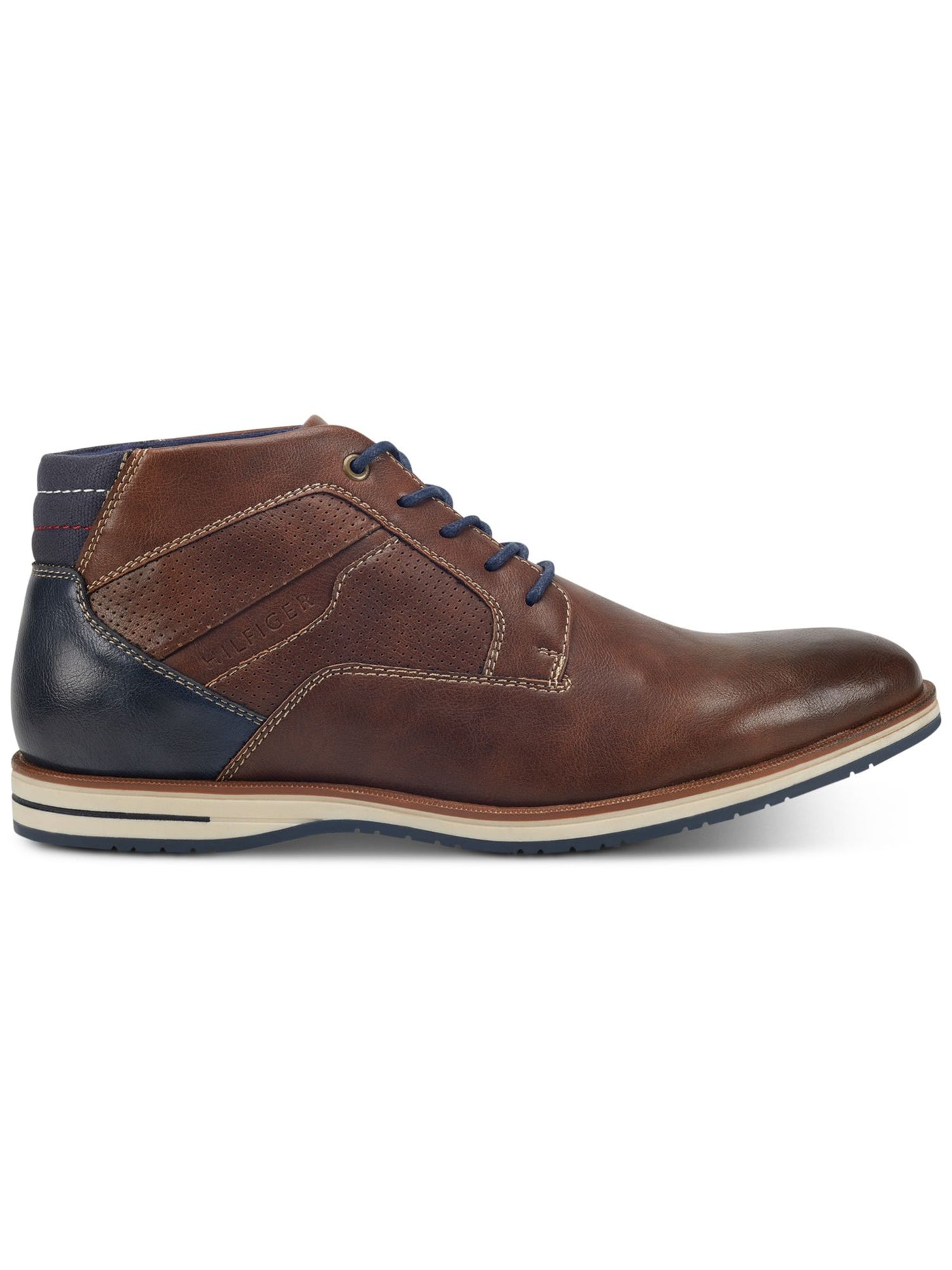 TOMMY HILFIGER Mens Brown Cushioned Comfort Ulan Round Toe Platform Lace-Up Chukka Boots 11.5 M