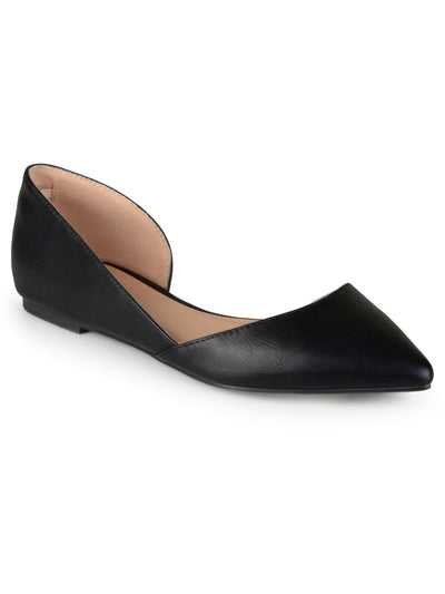 JOURNEE COLLECTION Womens Black Dorrsay Padded Comfort Cortni Pointed Toe Block Heel Slip On Ballet Flats 10 W
