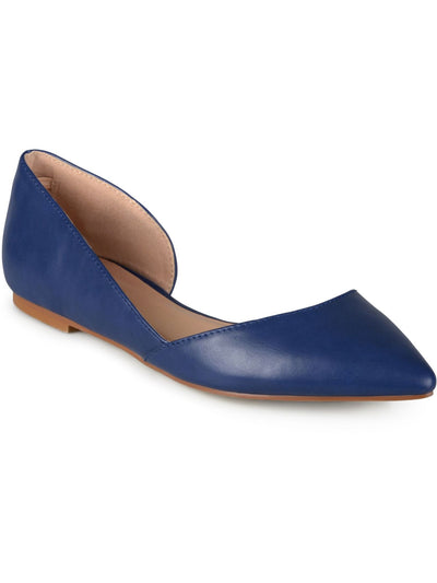 JOURNEE COLLECTION Womens Blue D Orsay Padded Comfort Cortni Pointed Toe Block Heel Slip On Ballet Flats 6.5 W