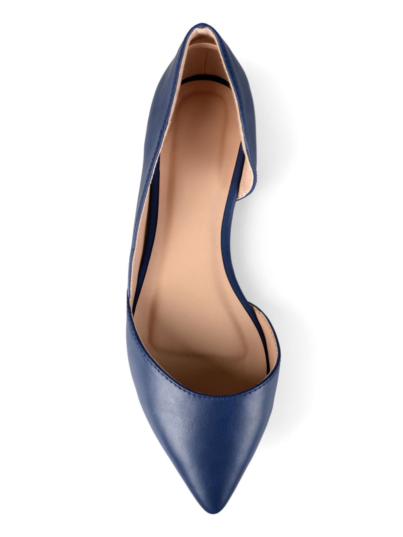 JOURNEE COLLECTION Womens Blue D Orsay Padded Comfort Cortni Pointed Toe Block Heel Slip On Ballet Flats 7.5