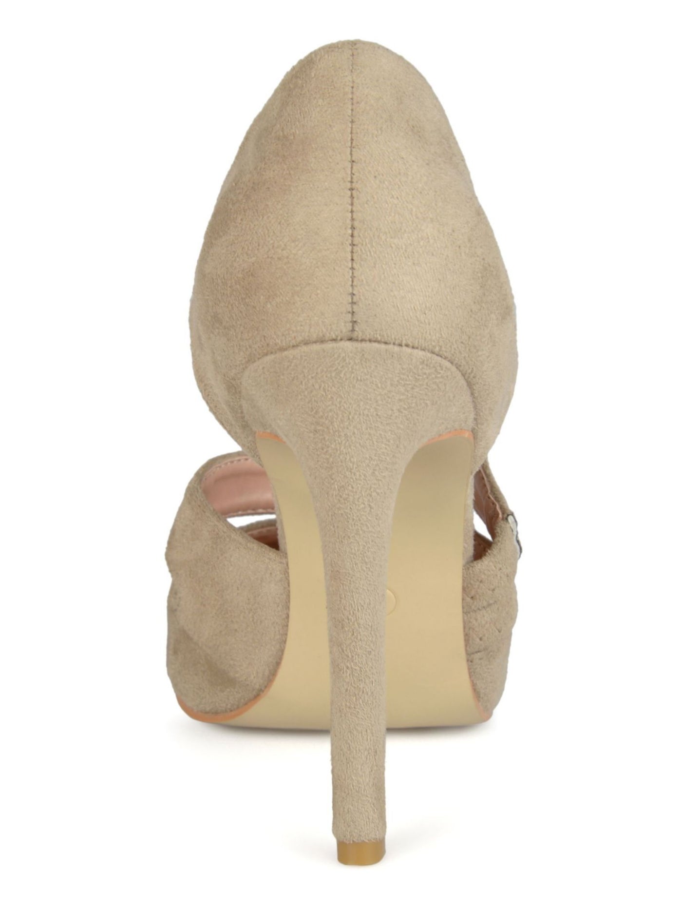 JOURNEE COLLECTION Womens Beige Crossover Straps Cushioned Scalloped Zeera Round Toe Stiletto Slip On Pumps Shoes 9