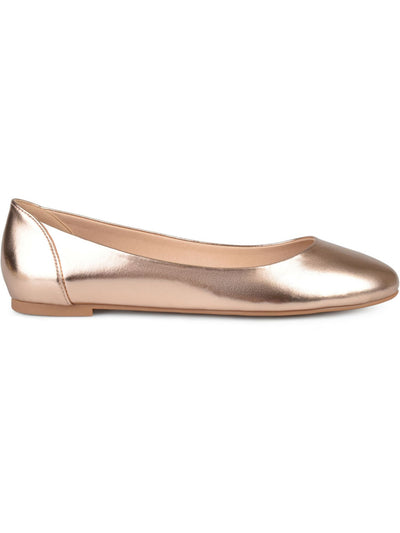 JOURNEE COLLECTION Womens Gold Cushioned Kavn Round Toe Slip On Dress Ballet Flats 8 N