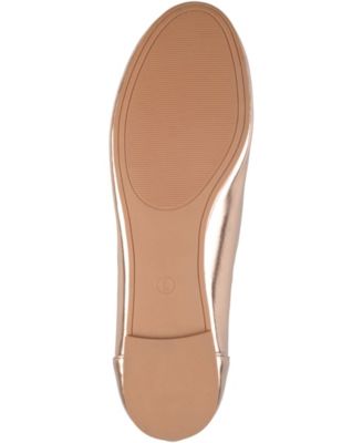 JOURNEE COLLECTION Womens Gold Cushioned Kavn Round Toe Slip On Dress Ballet Flats N
