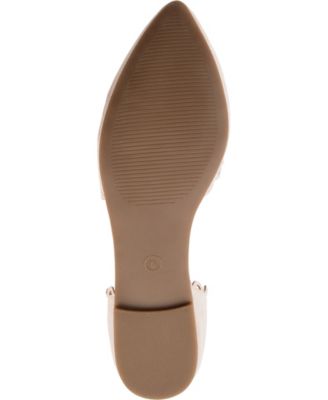 JOURNEE COLLECTION Womens Beige Cut Out Scalloped Padded Jezlin Almond Toe Slip On Flats Shoes W
