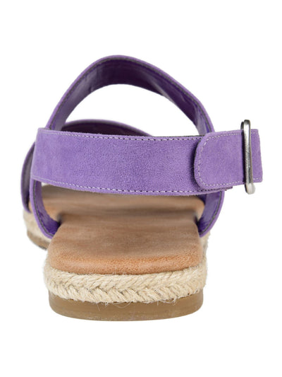 JOURNEE COLLECTION Womens Purple 0.5" Platform Strappy Comfort Georgia Round Toe Buckle Espadrille Shoes 7.5 M