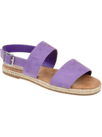 JOURNEE COLLECTION Womens Purple 0.5" Platform Strappy Comfort Georgia Round Toe Buckle Espadrille Shoes 7.5 M