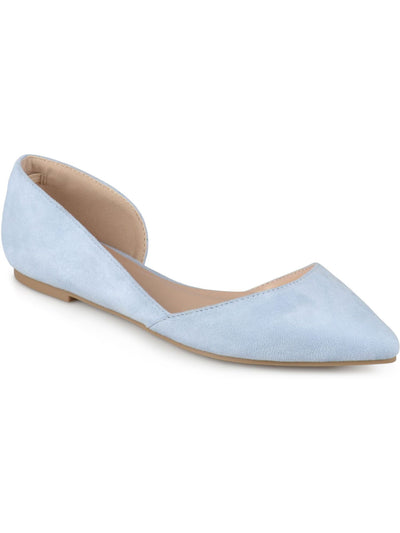 JOURNEE COLLECTION Womens Light Blue Cutout Side Detail Cushioned Ester Pointed Toe Slip On Flats Shoes 7 M