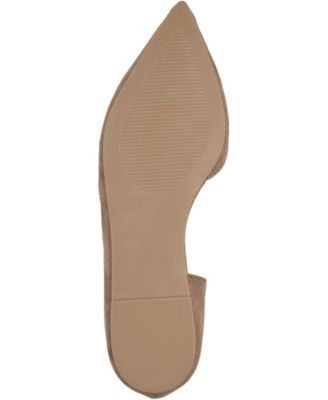 JOURNEE COLLECTION Womens Taupe Beige D�Orsay Padded Comfort Ester Pointed Toe Slip On Dress Flats Shoes M