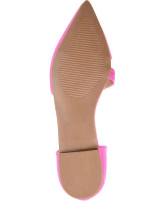 JOURNEE COLLECTION Womens Pink Goring Asymmetrical Padded Landry Pointed Toe Block Heel Slip On Dress Shoes M