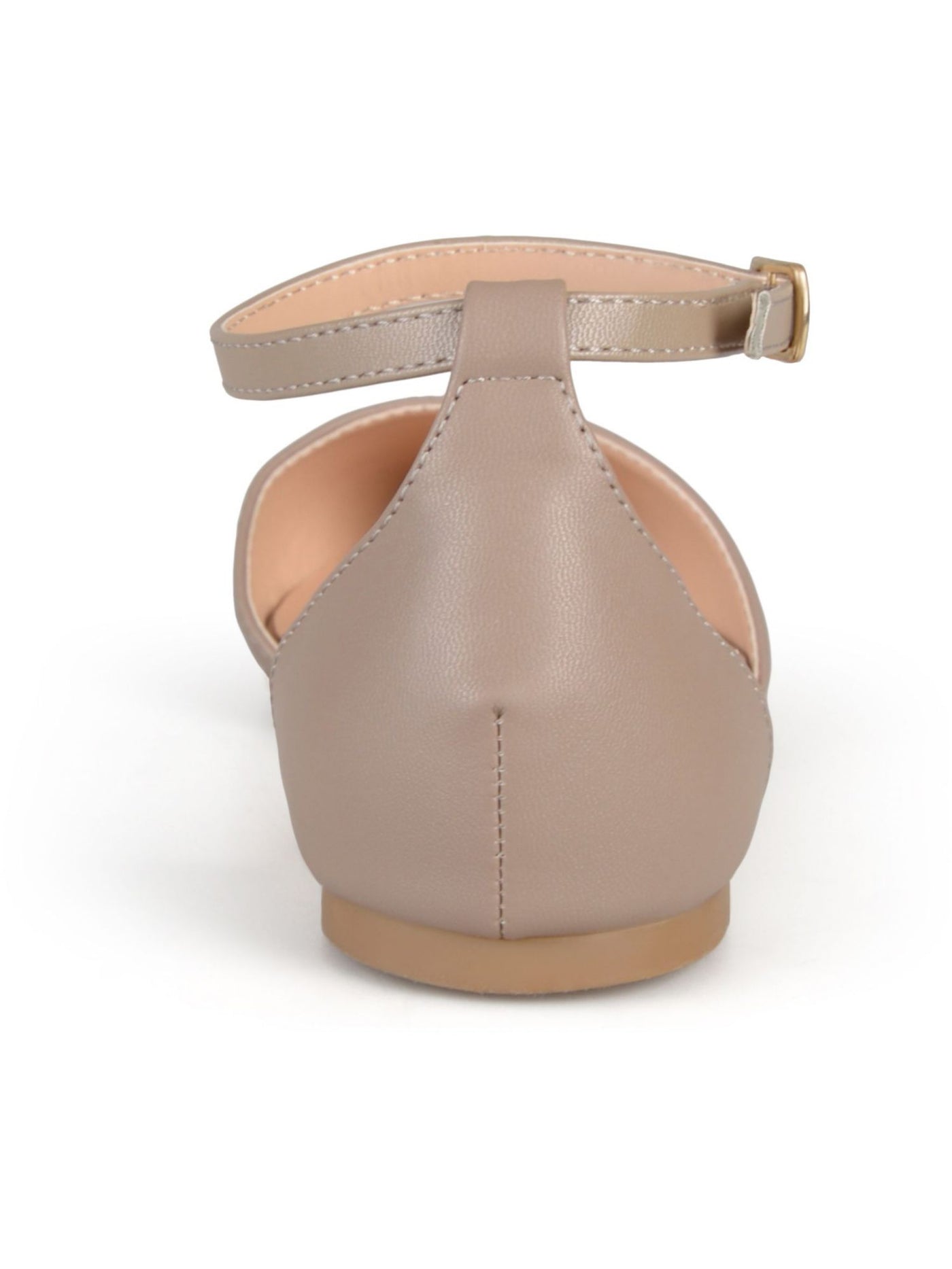JOURNEE COLLECTION Womens Beige Ankle Strap Reba Pointed Toe Buckle Flats 8.5